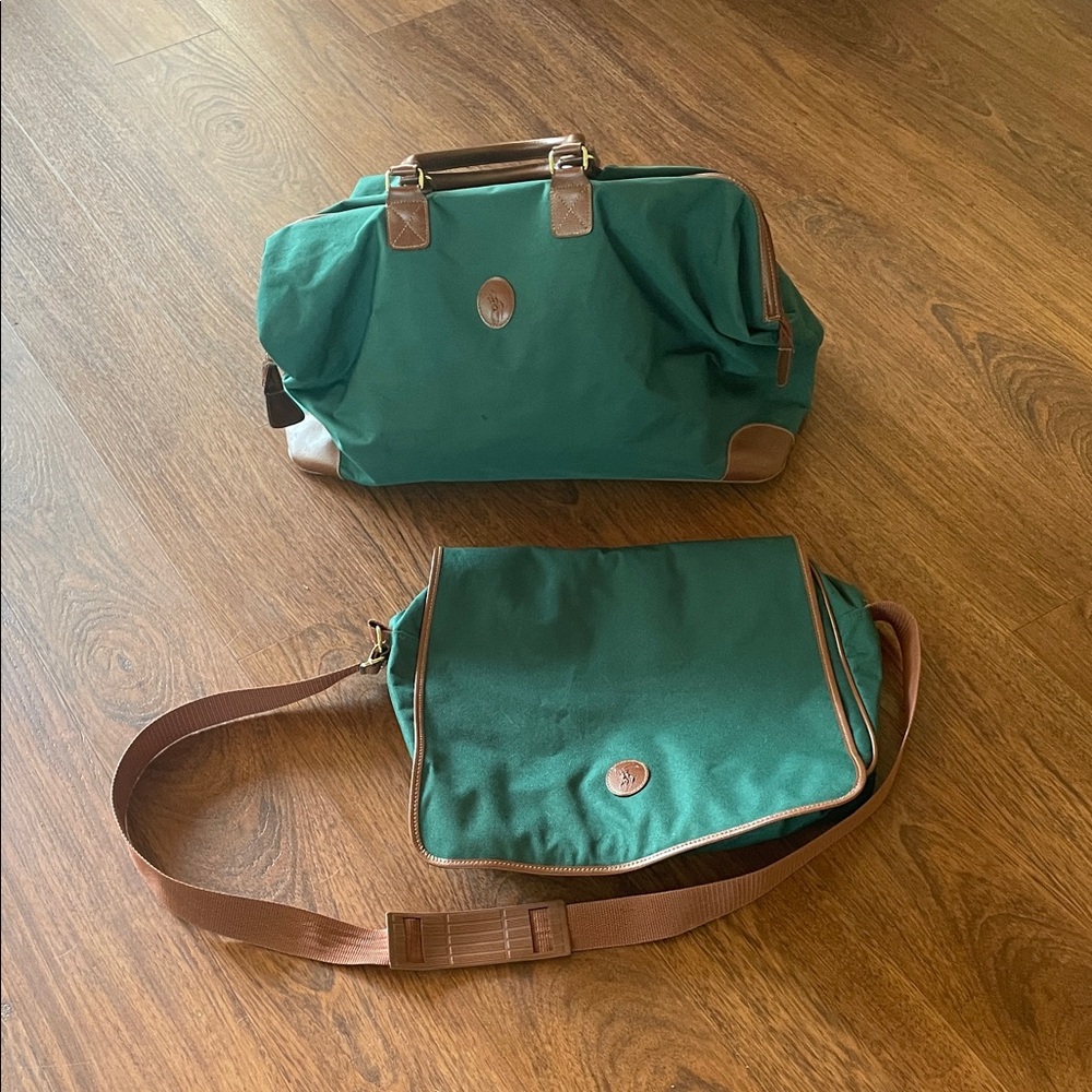Polo by Ralph Lauren Green and Brown Messenger Bag Set